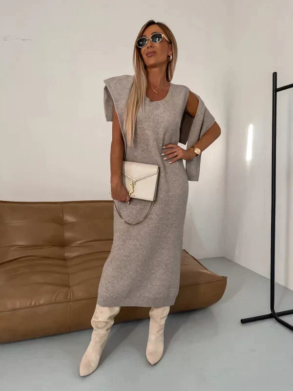Romee - Robe en maille à col roulé