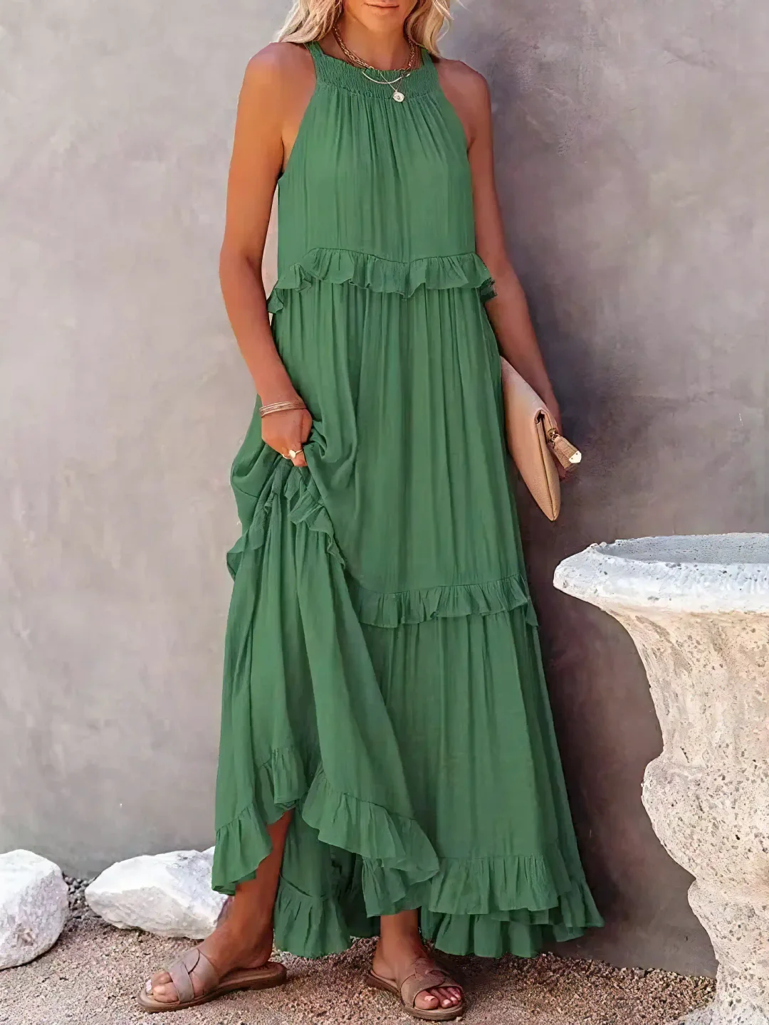 Elisa – Robe longue à volants