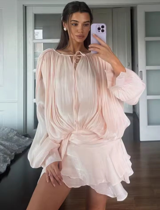 Robe mini élégante à volants Mary Jo
