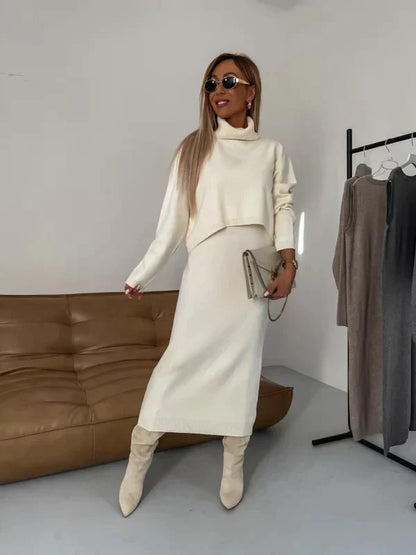 Romee - Robe en maille à col roulé 