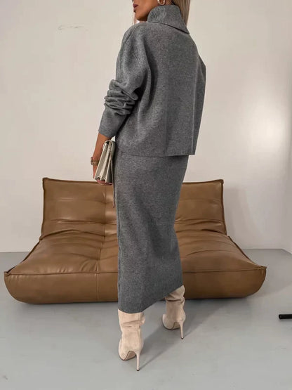 Romee - Robe en maille à col roulé 