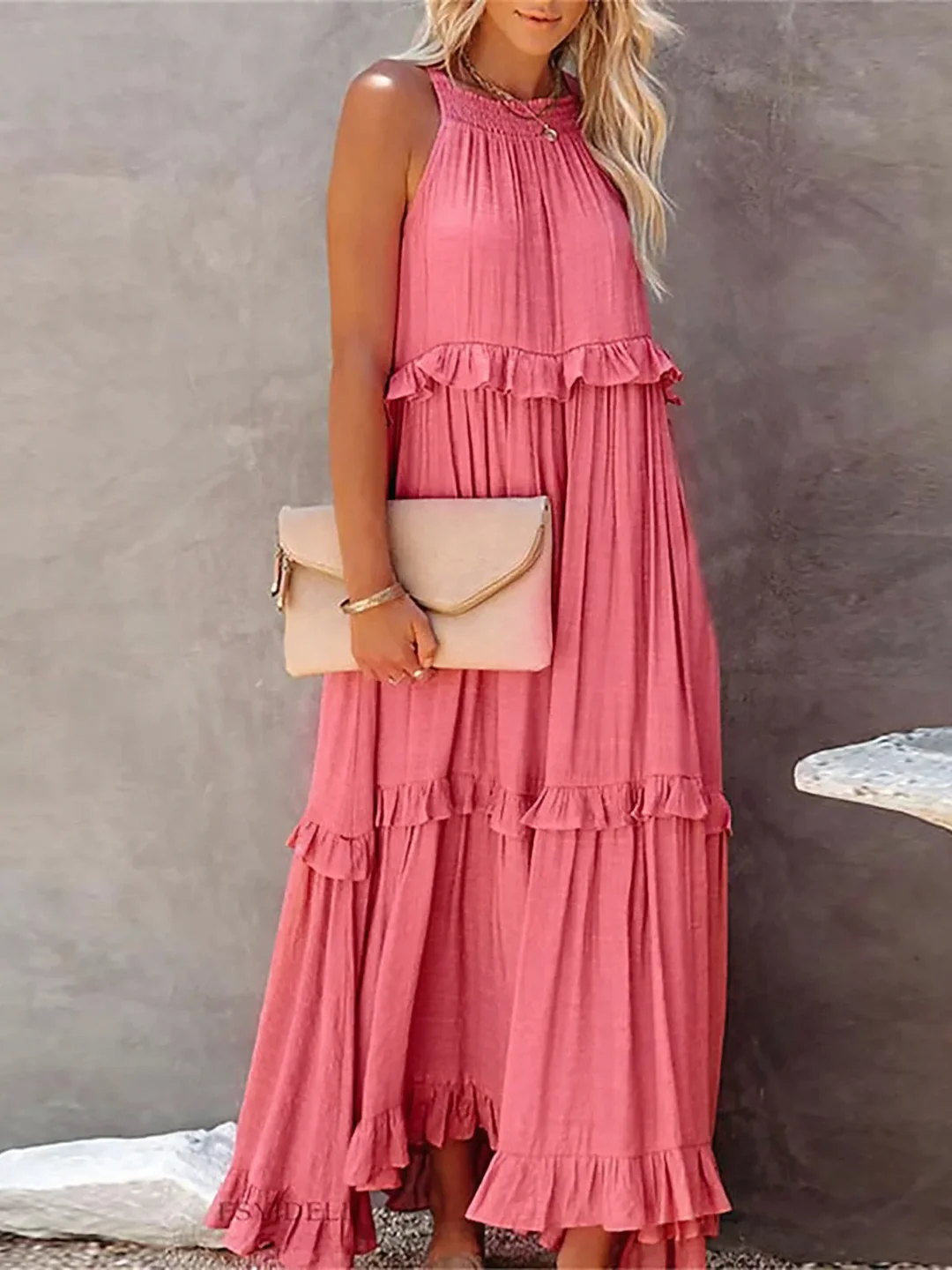 Elisa – Robe longue à volants