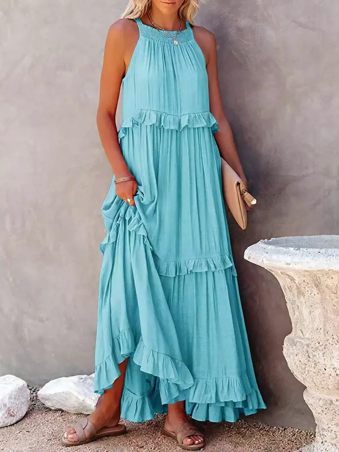 Elisa – Robe longue à volants