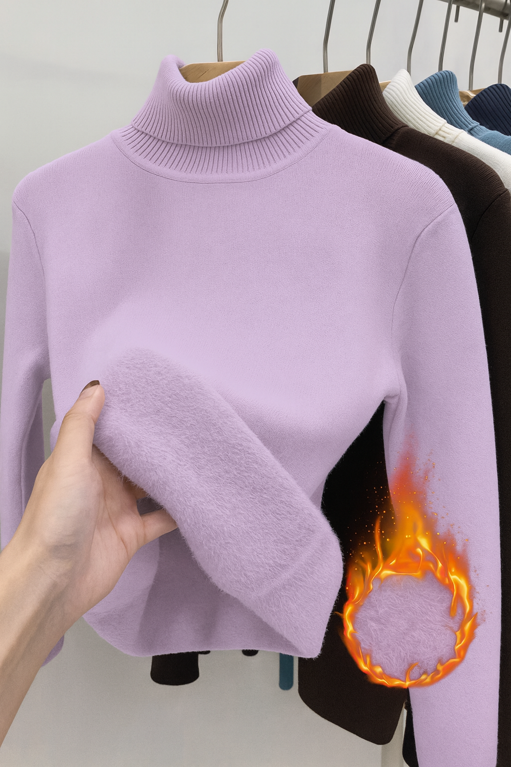 Manon™ | Pull à col roulé doublé chaud