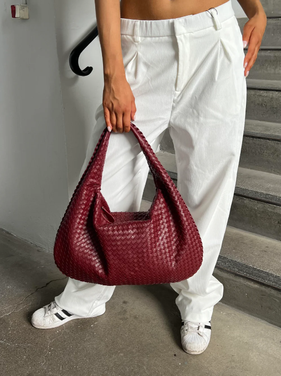 Grand sac à bandoulière tressé vegan Kate