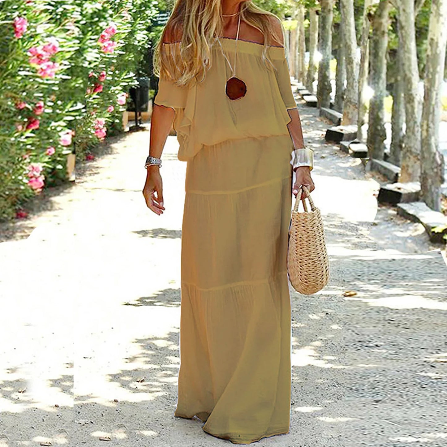 Robe longue à volants Ivy 