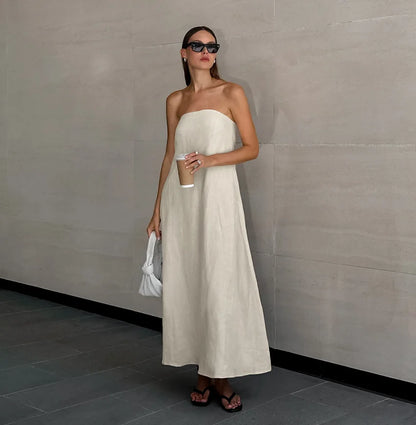 Robe d'été longue sans bretelles Lumine 
