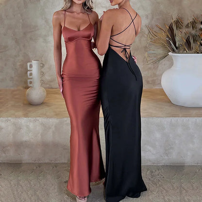 Robe longue Zoé en satin 