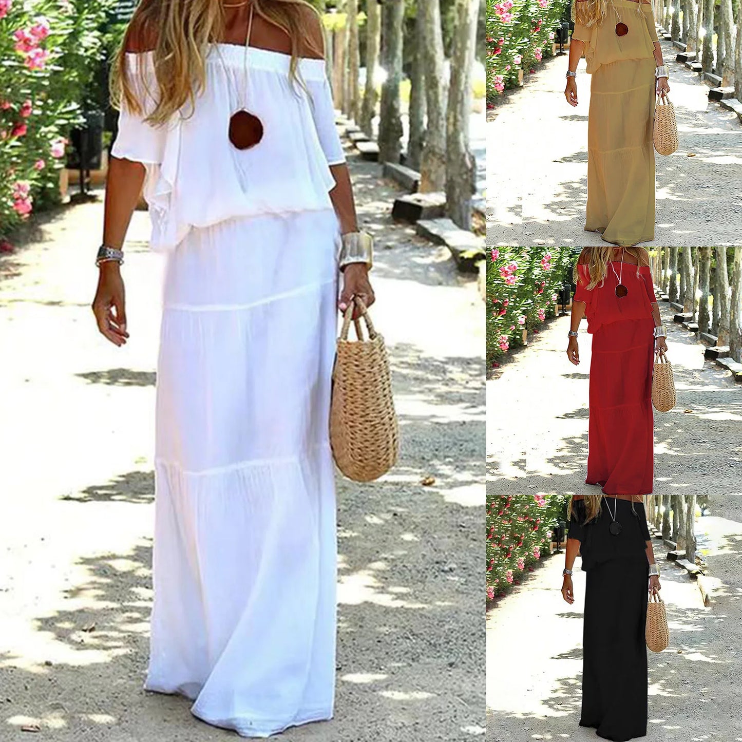 Robe longue à volants Ivy 