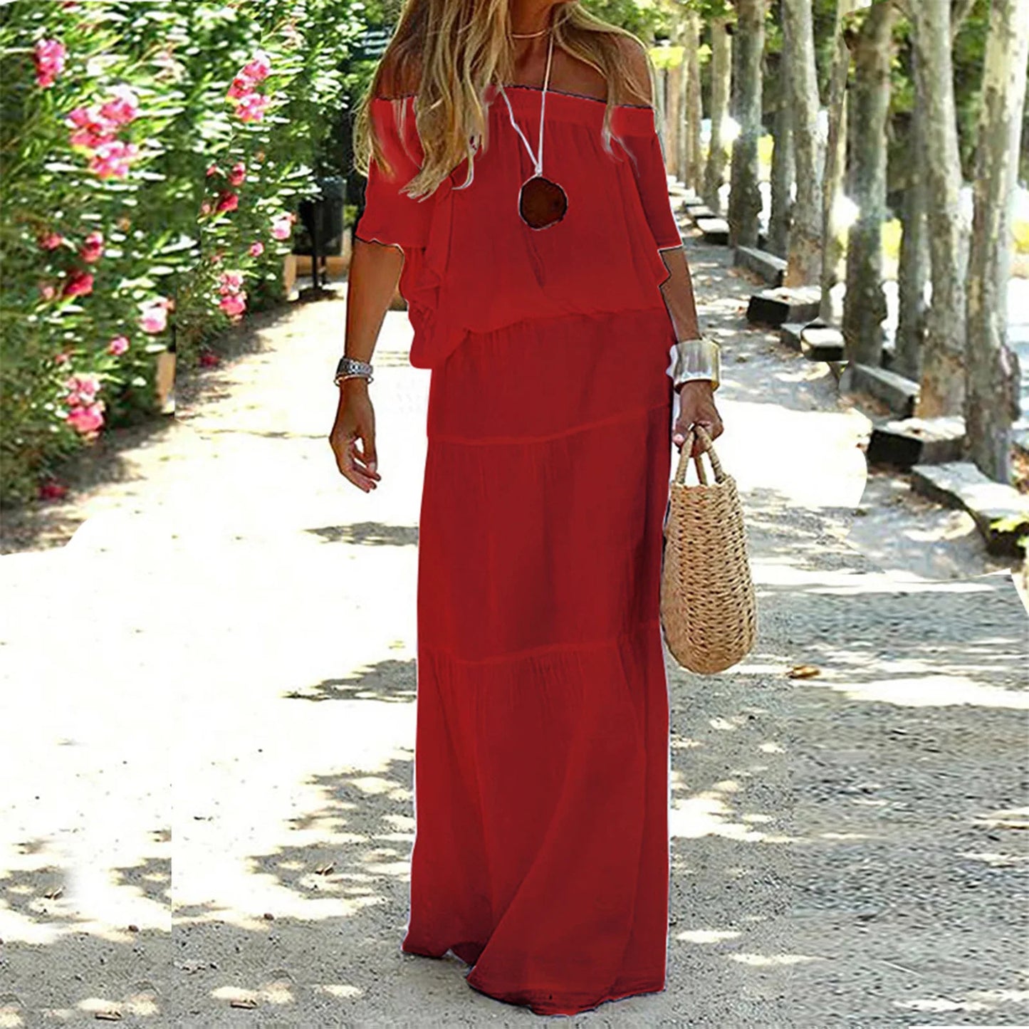 Robe longue à volants Ivy 