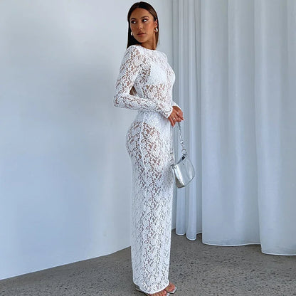 Robe longue en dentelle Olivia Y2K 