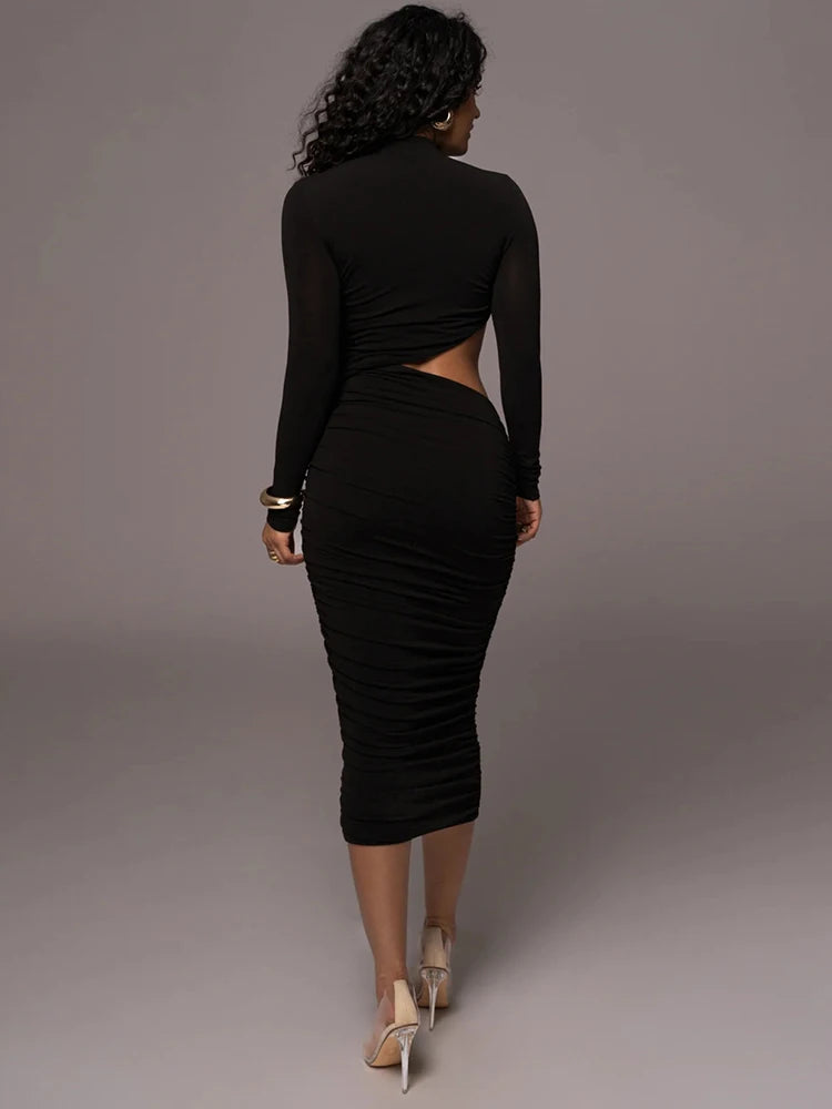 Robe mi-longue moulante en élasthanne Allure