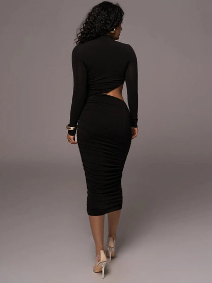 Robe mi-longue moulante en élasthanne Allure