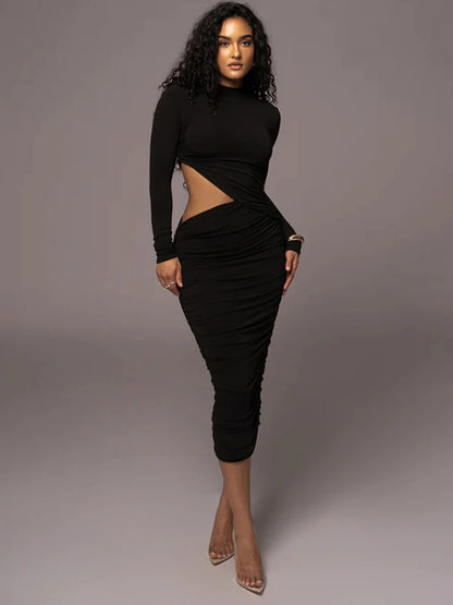 Robe mi-longue moulante en élasthanne Allure