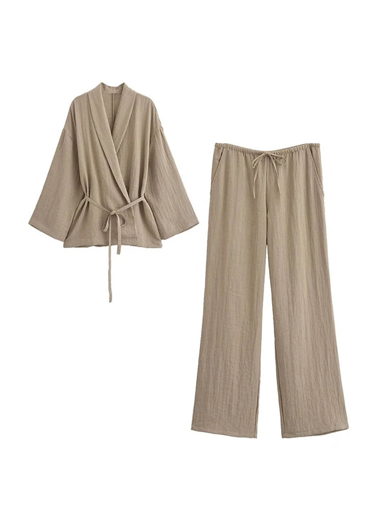 Ensemble kimono en lin Isabeau