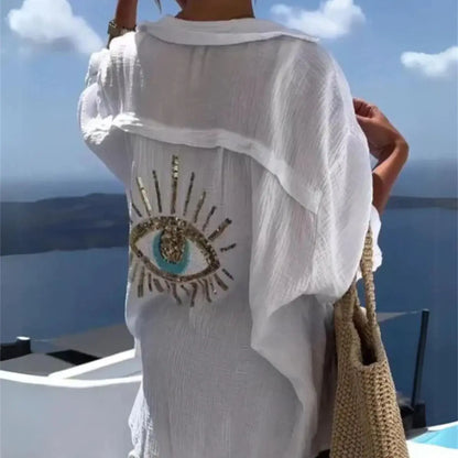 Chemisier d'été oversize à paillettes Solene 