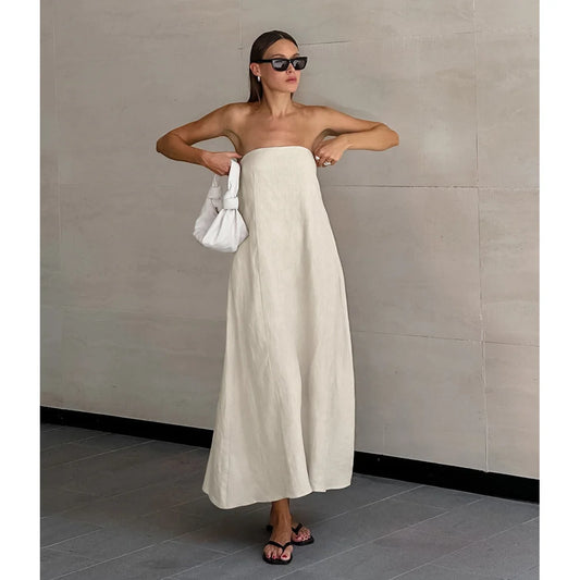 Robe d'été longue sans bretelles Lumine 