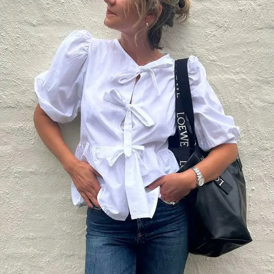 Mary™ | Blouse en popeline à volants