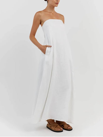 Robe d'été longue sans bretelles Lumine 