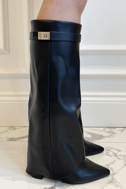 Zola | Bottes hautes en daim à rabat