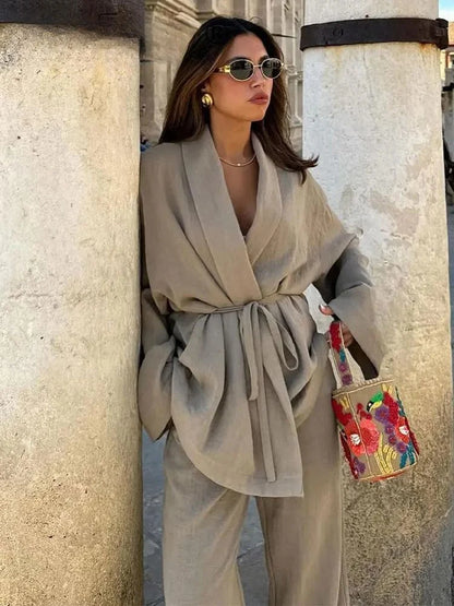 Ensemble kimono en lin Isabeau