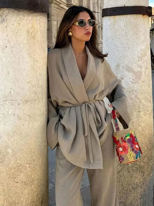 Ensemble kimono en lin Isabeau