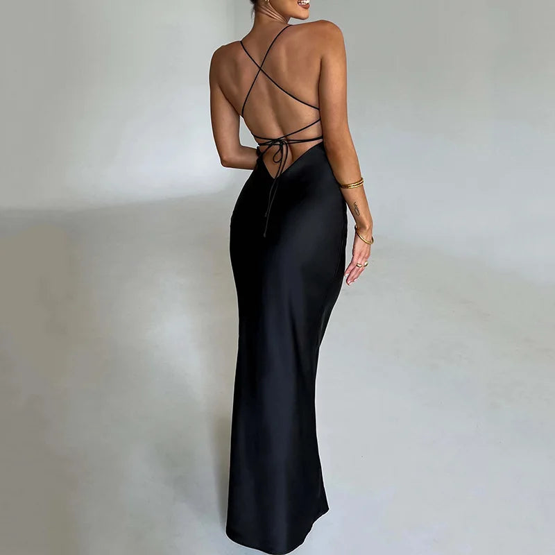 Robe longue Zoé en satin 