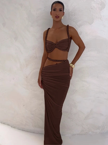 Ensemble d'été jupe longue et soutien-gorge coordonnés Sun