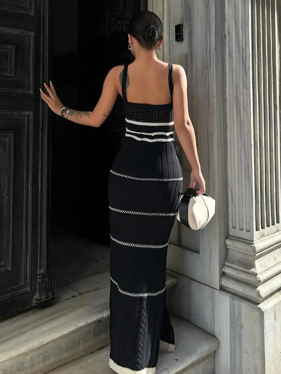 Robe longue en maille aérée Luna
