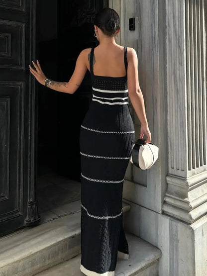 Robe longue en maille aérée Luna