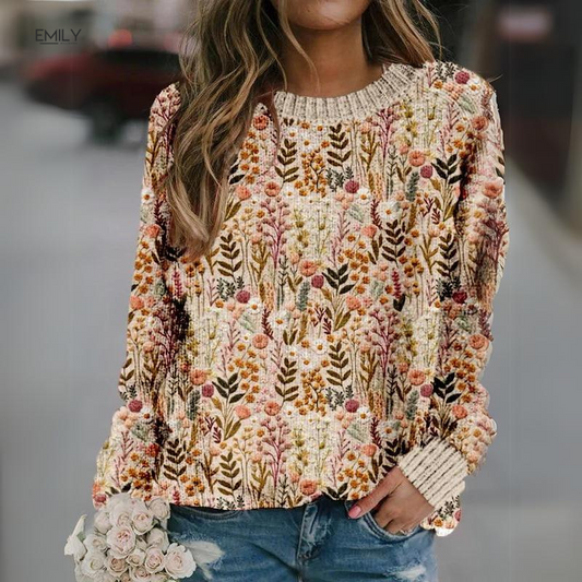Jena™ | Pull doux brodé de fleurs 