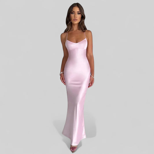 Robe longue Zoé en satin 