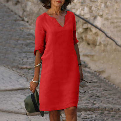 Aimee – Robe midi à col en V