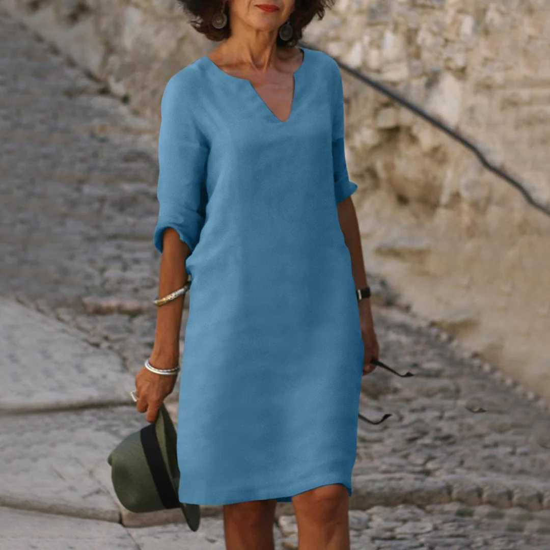 Aimee – Robe midi à col en V