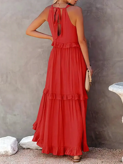 Elisa – Robe longue à volants