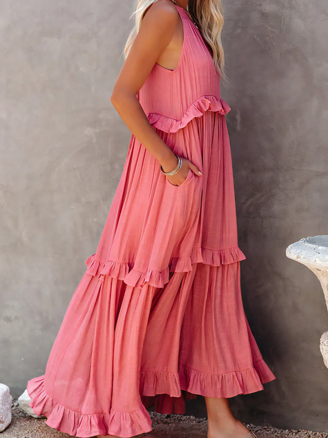 Elisa – Robe longue à volants