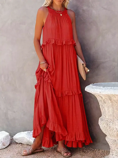Elisa – Robe longue à volants